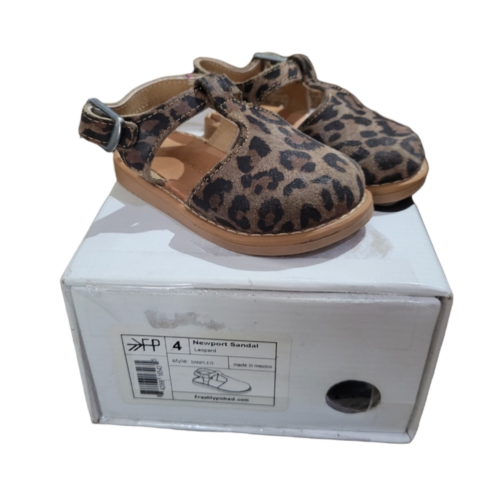 FRESHLY PICKED Leopard Print Newport Clog Sandals, Toddler Size 4
